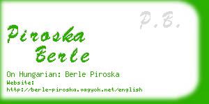 piroska berle business card